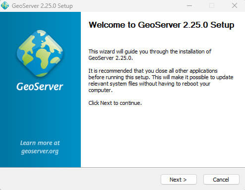 geoserver setup