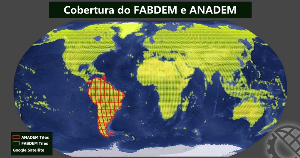 Cobertura ANADEM e FABDEM