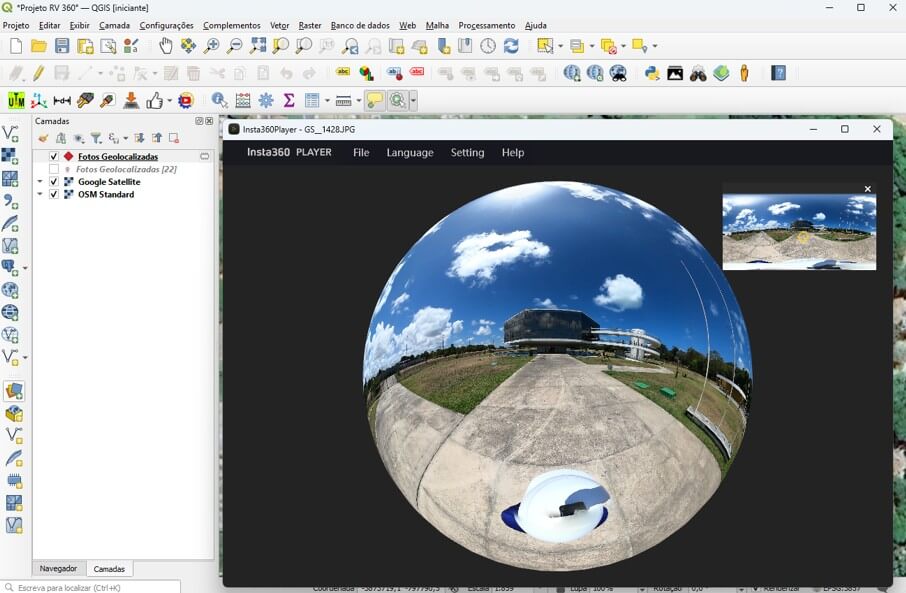 Foto esférica no QGIS