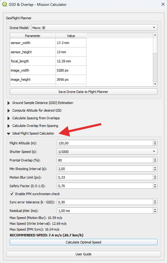Ideal Drone Velocity