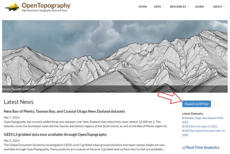 API do OpenTopography