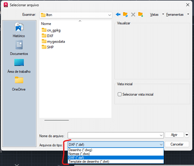 Abrir Arquivos no AutoCAD