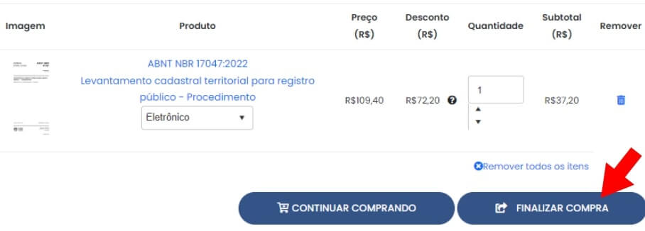 ABNT Finalizar compra