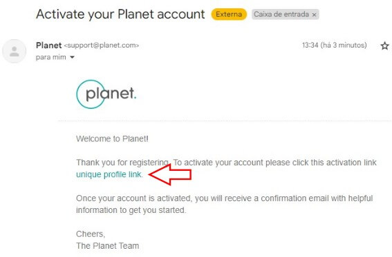 Activate your Planet account