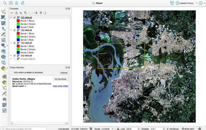 Imagens Planet no QGIS