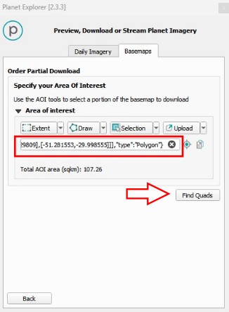 Planet BaseMap Find Quads