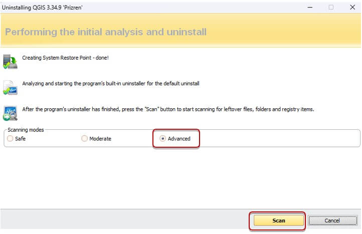 Uninstalling QGIS